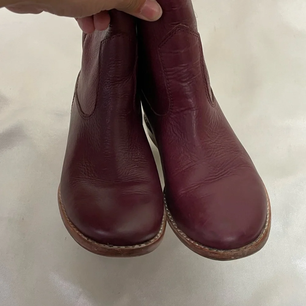 Cole Haan burgundy leather Zillie boots womens 7B booties euc - Picture 4 of 11